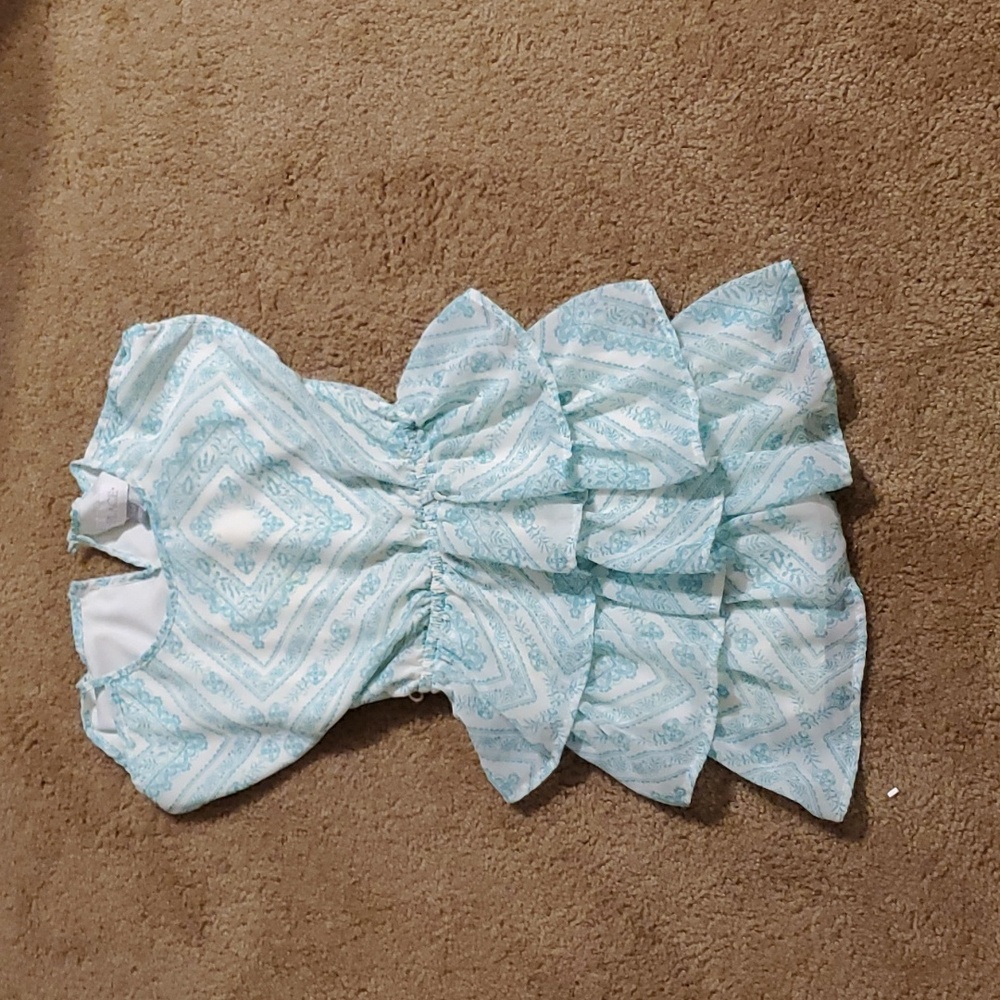 Teal and white dress 5